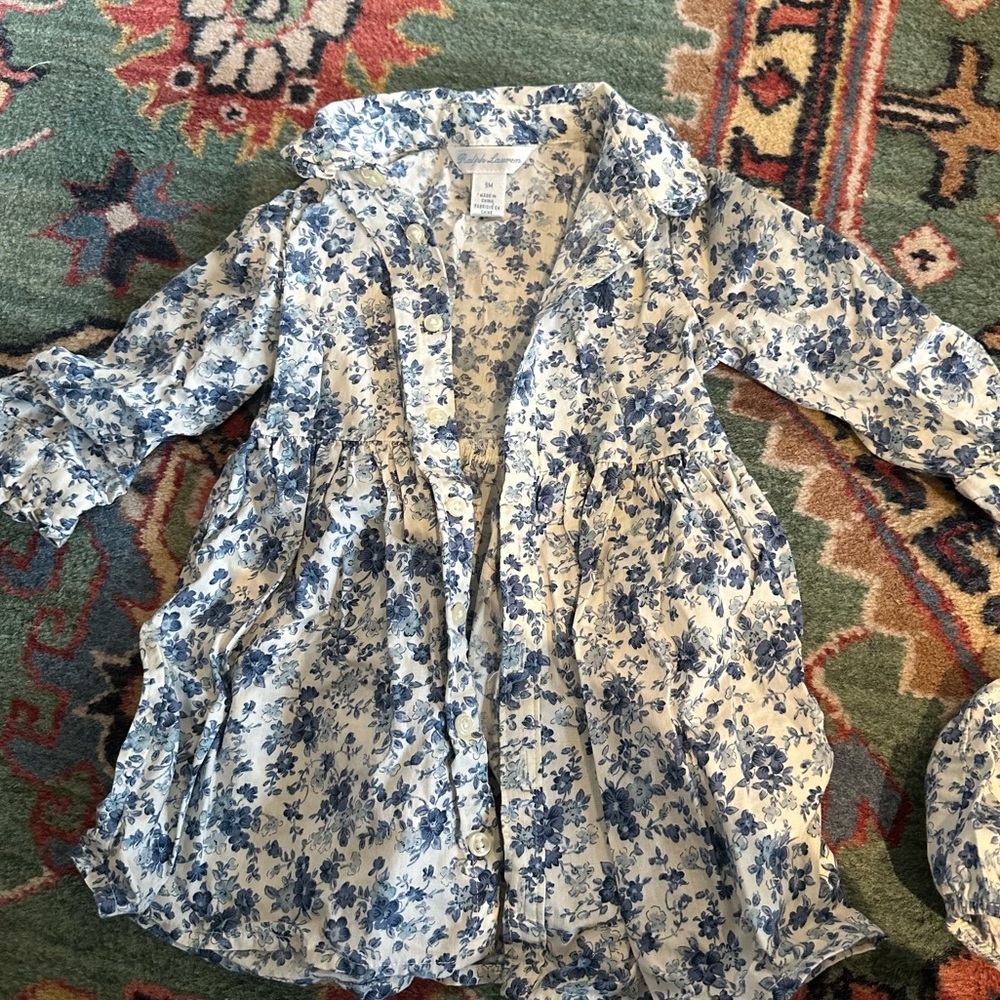 Ralph Lauren Floral Cotton Button Down Dress